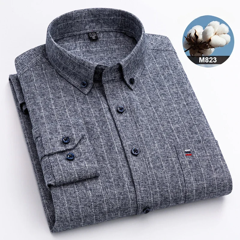 Męska koszula z długim rękawem 100% bawełna, duże rozmiary do 7XL M823