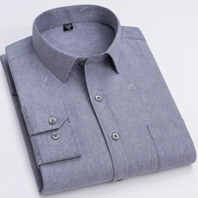 Męska koszula z długim rękawem w kratę slim fit 06
