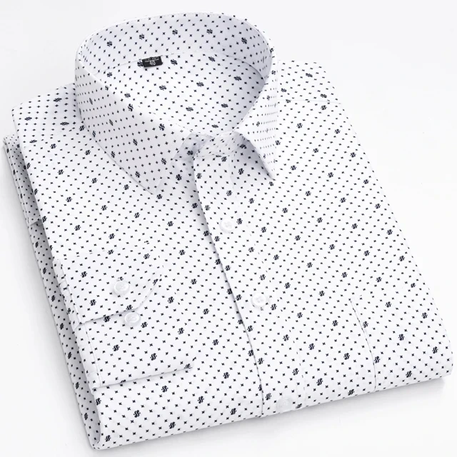 Męska koszula z długim rękawem w kratę slim fit 08