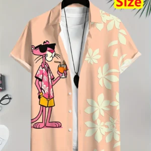 Męska koszula z krótkim rękawem z nadrukiem tygrysa, styl Y2K Shirts nxh
