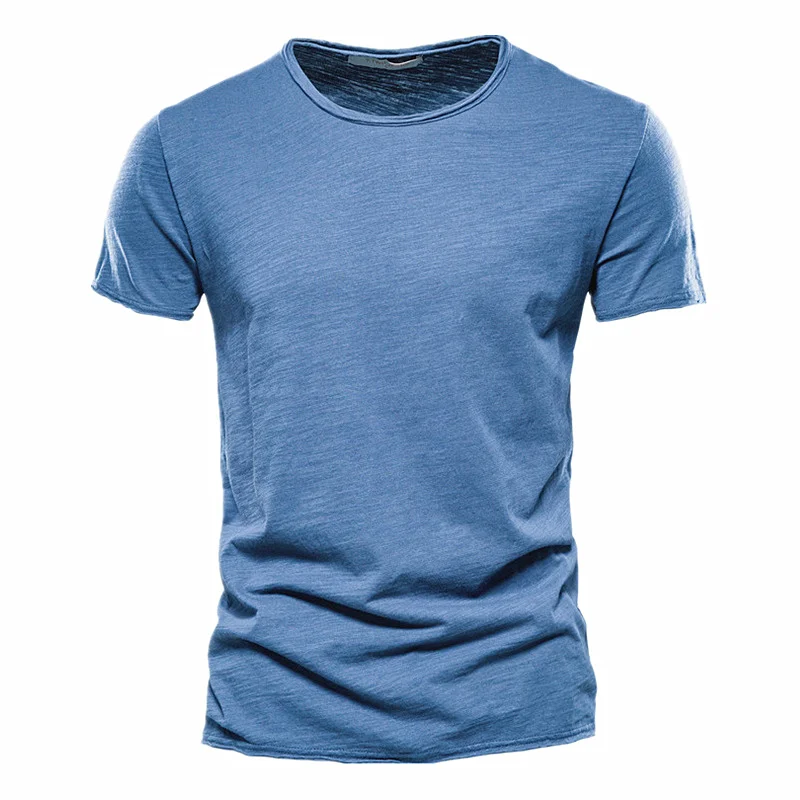 Męska koszulka 100% bawełna z okrągłym dekoltem F038 jeansblue
