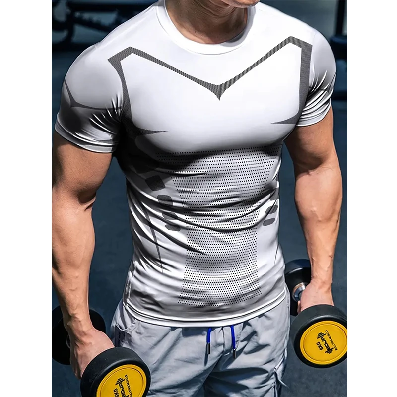 Męska koszulka kompresyjna sportowa szybkoschnąca Tshirt hwh63337