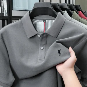 Męska koszulka polo z krótkim rękawem 100% bawełna Szary