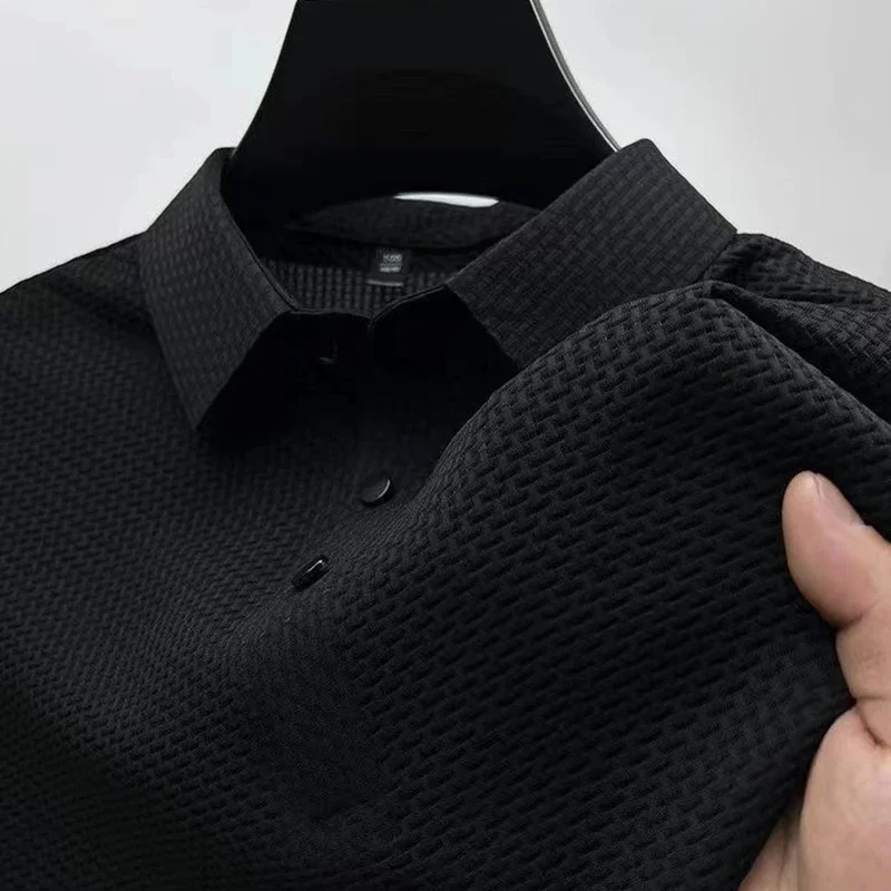 Męska koszulka polo z krótkim rękawem - elegancka na lato Czarny