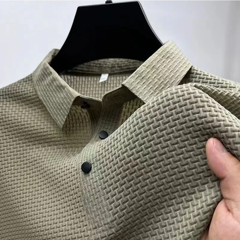 Męska koszulka polo z krótkim rękawem - elegancka na lato Khaki