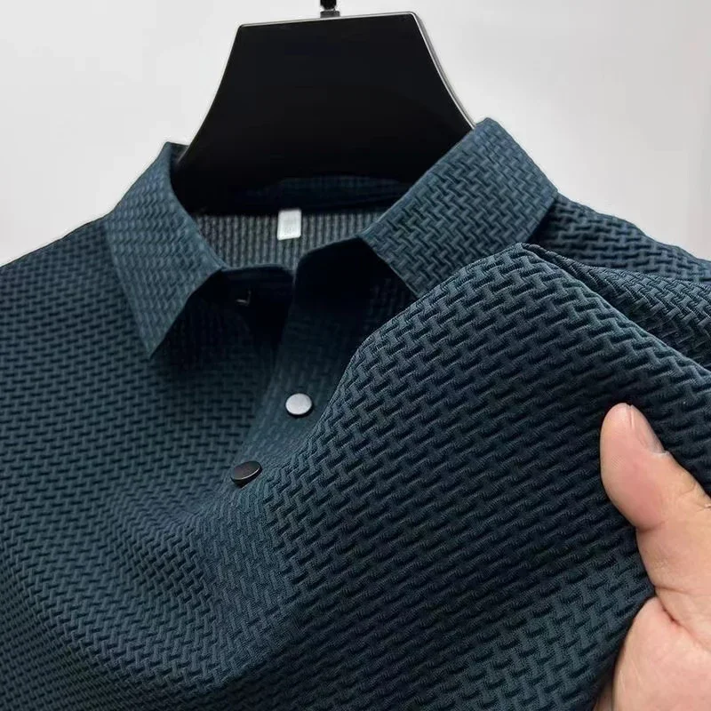 Męska koszulka polo z krótkim rękawem - elegancka na lato Niebieski