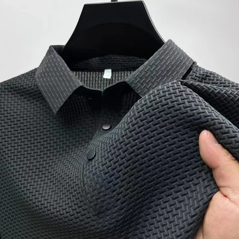 Męska koszulka polo z krótkim rękawem - elegancka na lato Szary