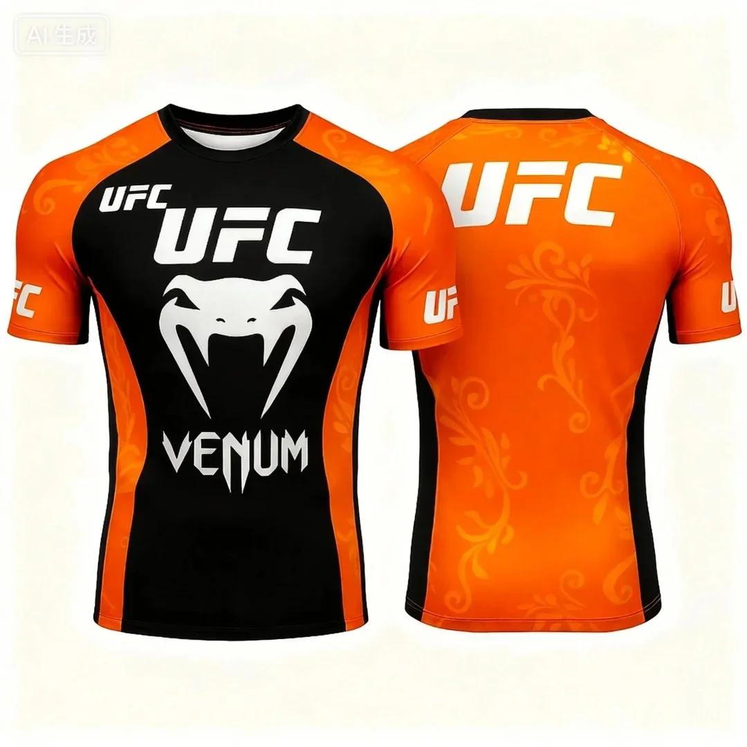 Męska koszulka sportowa szybkoschnąca w stylu UFC 150tx264150187