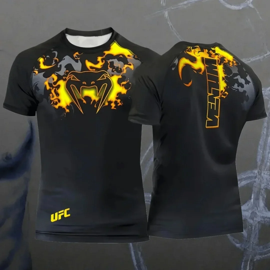 Męska koszulka sportowa szybkoschnąca w stylu UFC 150tx264150196