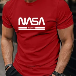 Męska koszulka T-shirt z nadrukiem liter na lato Txs00fk4