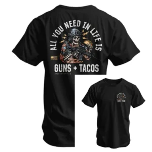 Męska koszulka z nadrukiem Tacos militarna bawełna 1
