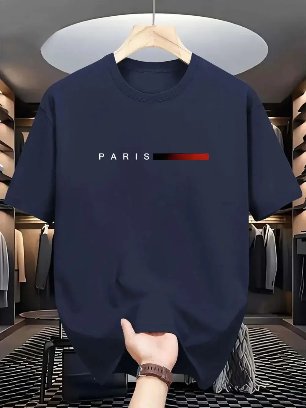 Męska koszulka z nadrukiem Paris z krótkim rękawem 3