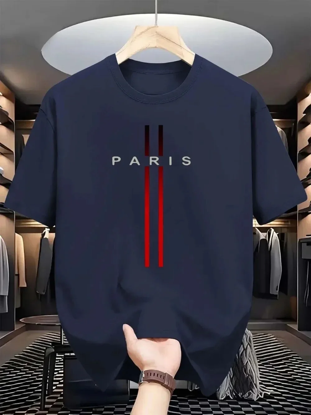 Męska koszulka z nadrukiem Paris z krótkim rękawem 7