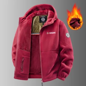 Męska kurtka polarowa softshell taktyczna na zimę Czerwony