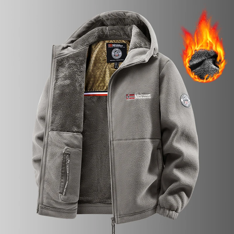 Męska kurtka polarowa softshell taktyczna na zimę Szary