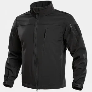 Męska kurtka softshell z polarem wodoodporna Czarny