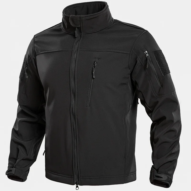 Męska kurtka softshell z polarem wodoodporna Czarny