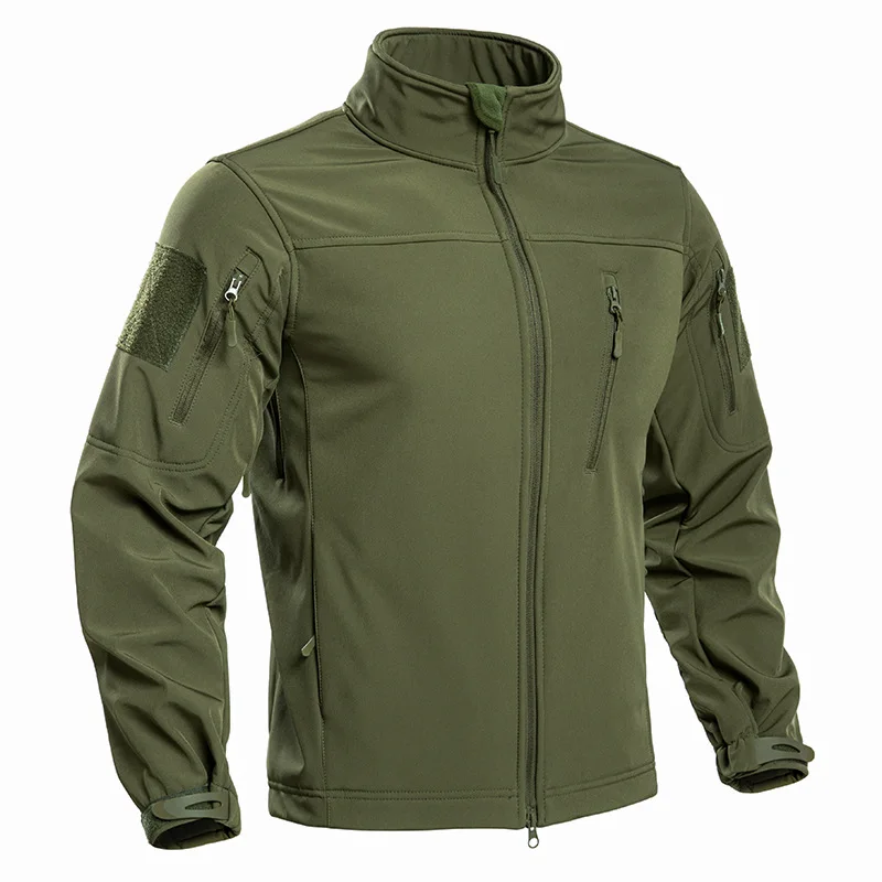 Męska kurtka softshell z polarem wodoodporna Zielony