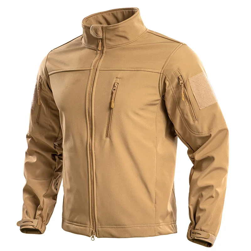 Męska kurtka softshell z polarem wodoodporna Khaki