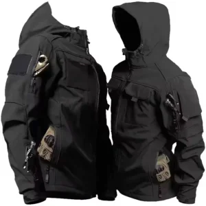 Męska kurtka taktyczna softshell z kapturem Czarny