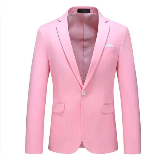 Męska elegancka marynarka slim fit w wielu kolorach Różowy