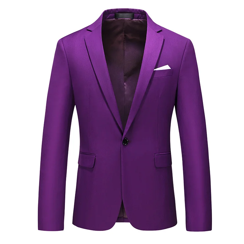 Męska elegancka marynarka slim fit w wielu kolorach Fioletowy