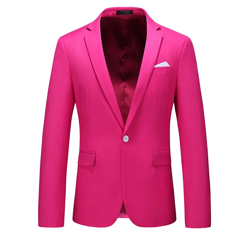 Męska elegancka marynarka slim fit w wielu kolorach Amarantowy