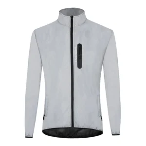 Męska odblaskowa kurtka rowerowa, lekka wiatrówka z kapturem Bl220 jacket