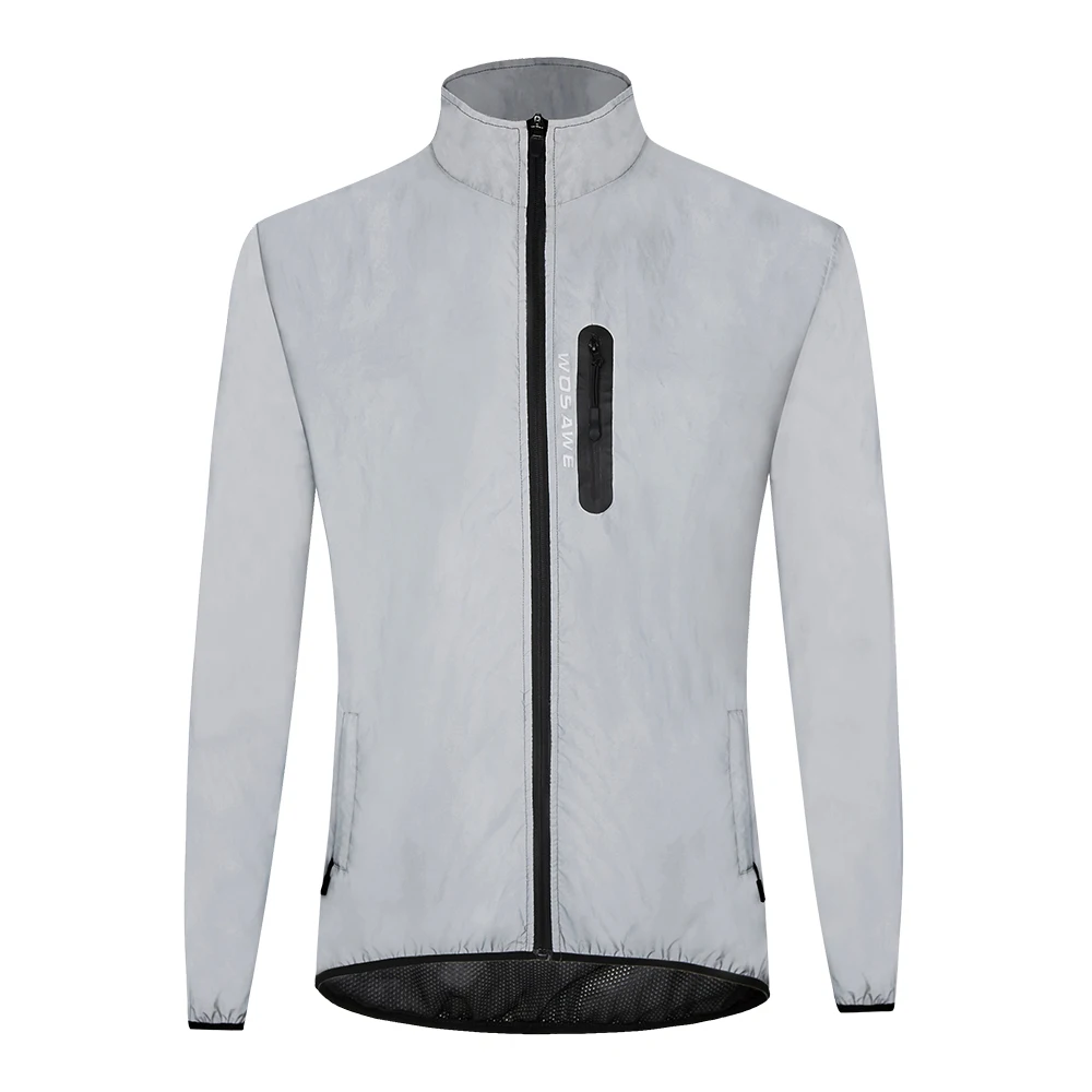 Męska odblaskowa kurtka rowerowa, lekka wiatrówka z kapturem Bl220 jacket