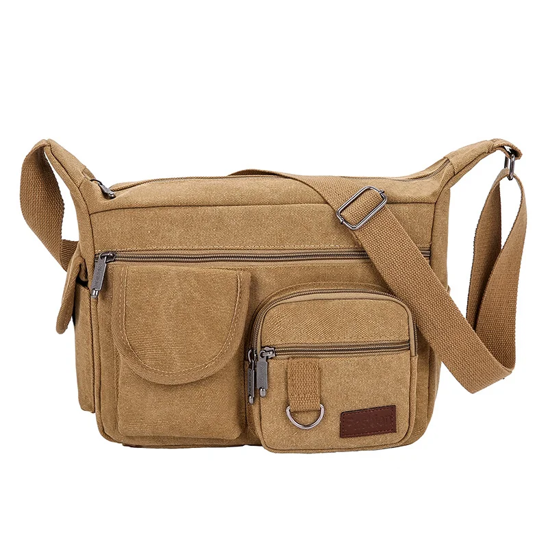 Męska torba na ramię crossbody do podróży i na co dzień Khaki