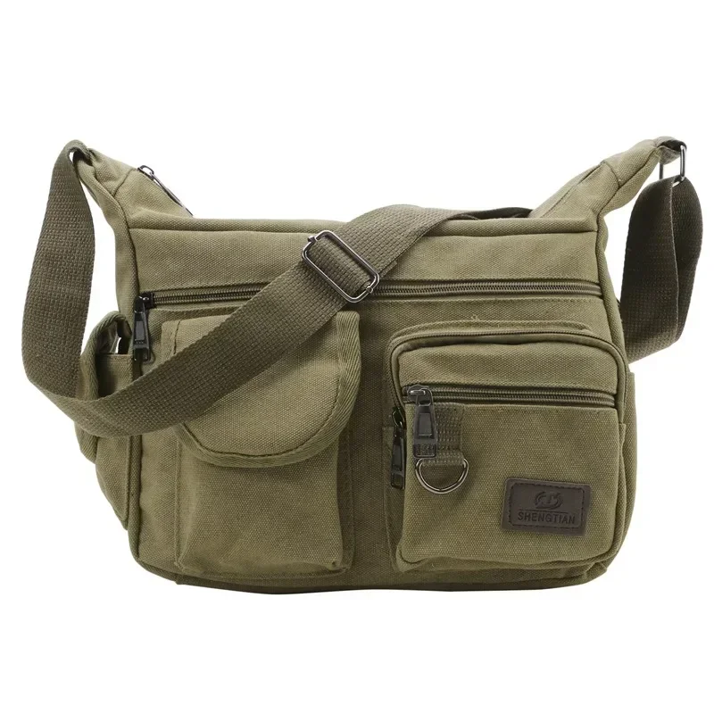 Męska torba na ramię crossbody do podróży i na co dzień Khaki2