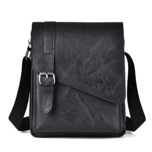 Męska torba na ramię crossbody ze skóry PU Czarny