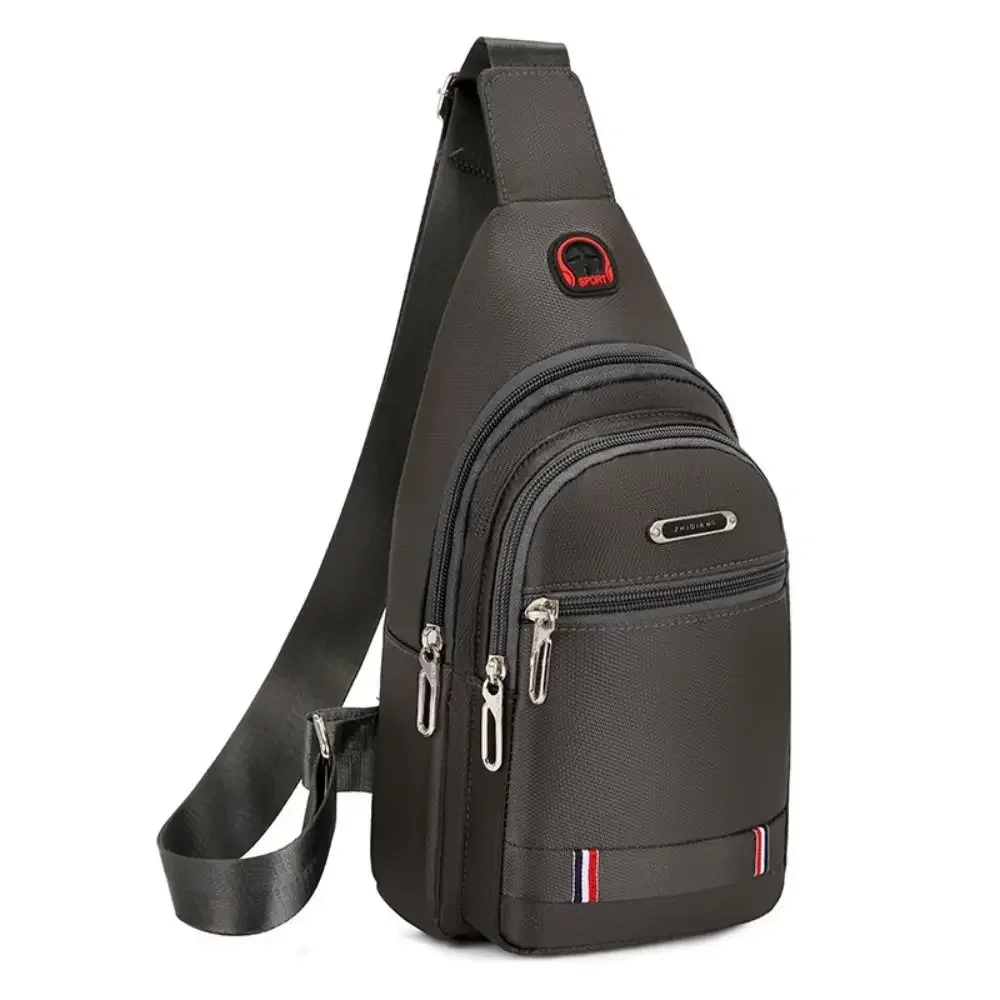 Męska torba na ramię crossbody z portem USB - kurierka Oxford Szary