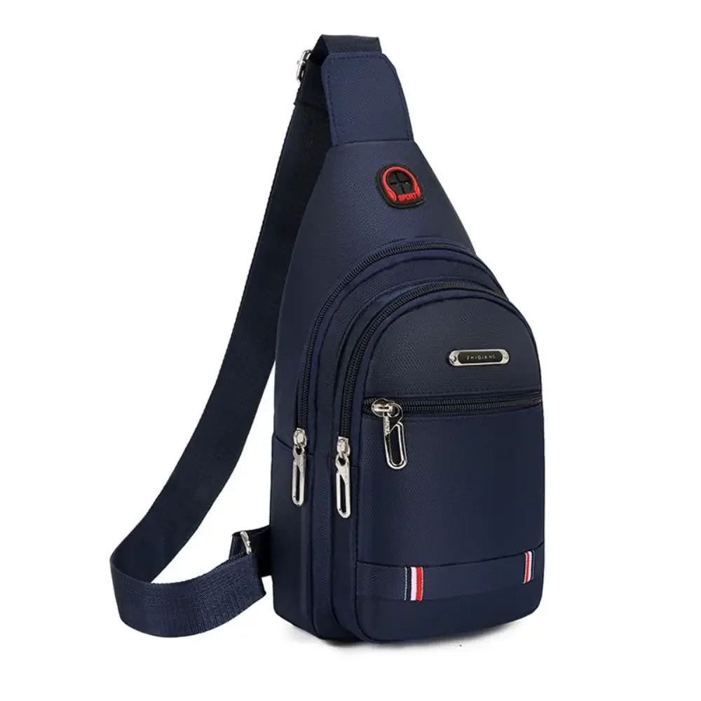 Męska torba na ramię crossbody z portem USB - kurierka Oxford Niebieski