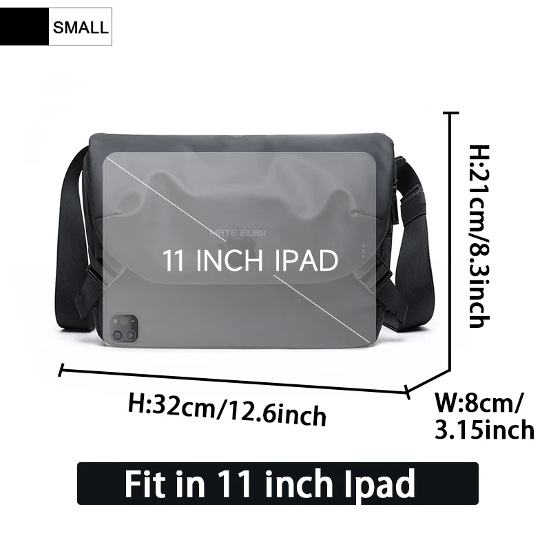 Męska torba na ramię na laptopa - wodoodporna torba messenger 11inch small