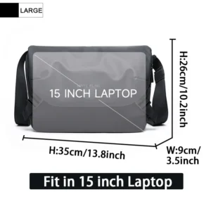 Męska torba na ramię na laptopa - wodoodporna torba messenger 15inch large