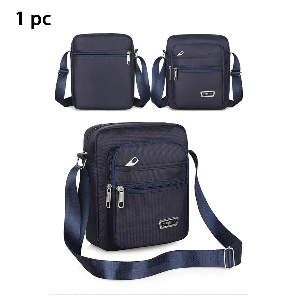 Mała męska torba na ramię z portem USB Niebieski