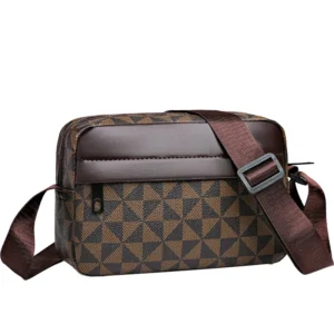 Męska torba na ramię ze skóry PU listonoszka crossbody Bj8855 ciemny brąz