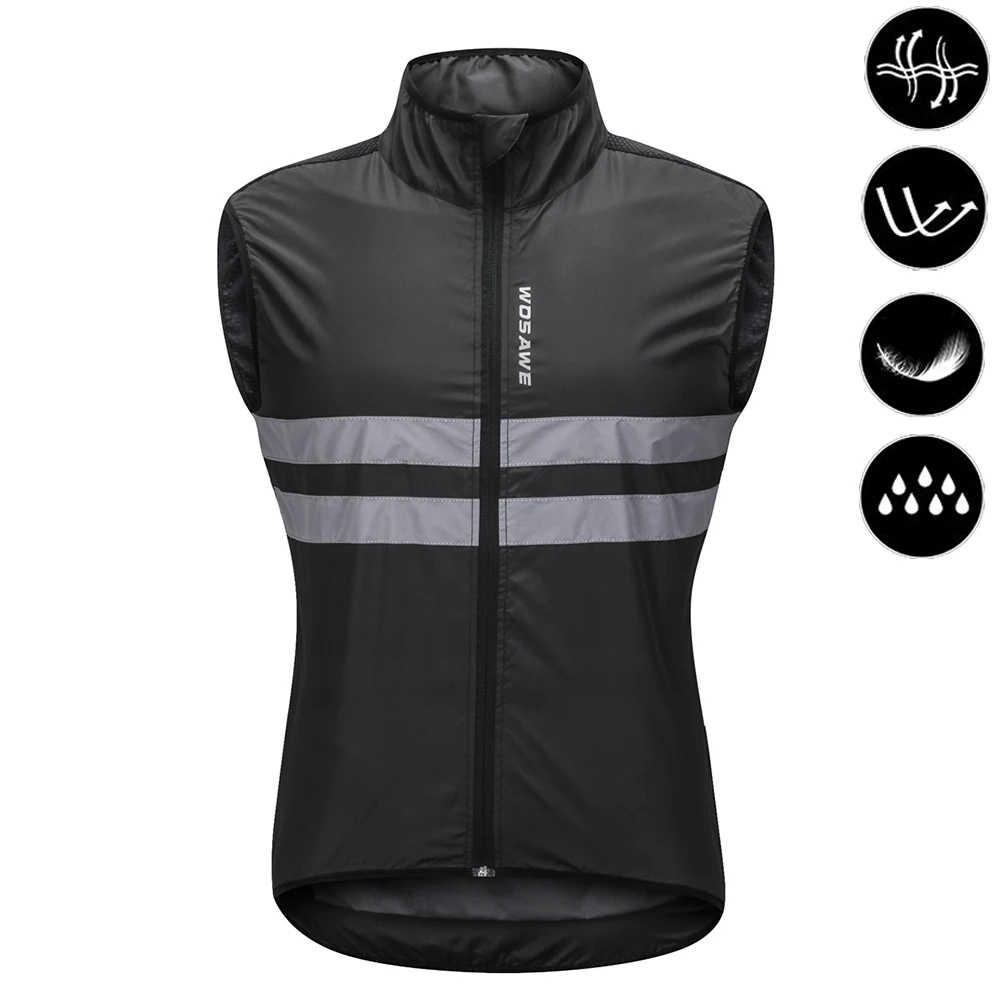 Męska wiatrówka rowerowa odblaskowa wiatroszczelna WOSAWE Bl205 b vest