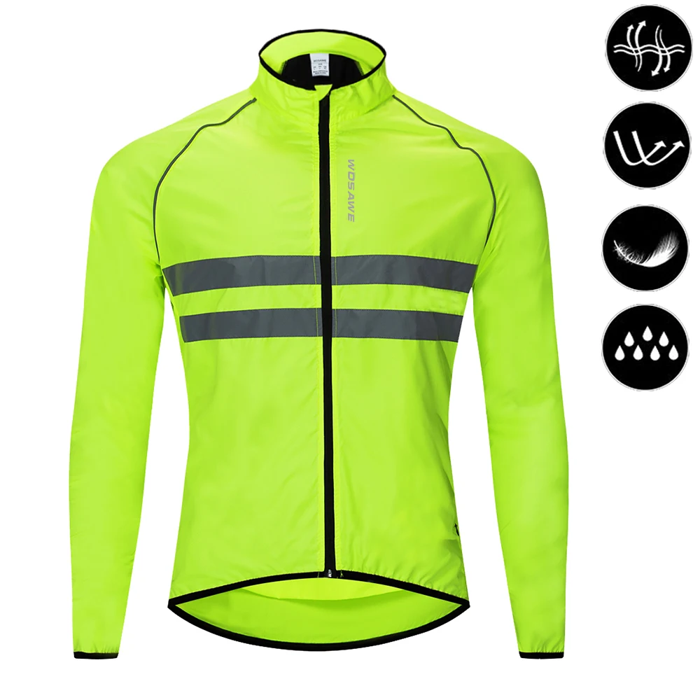 Męska wiatrówka rowerowa odblaskowa wiatroszczelna WOSAWE Bl215 g windbreaker