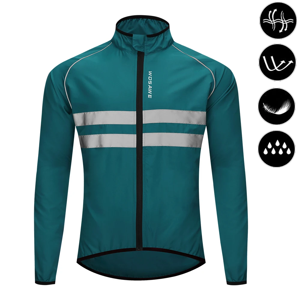 Męska wiatrówka rowerowa odblaskowa wiatroszczelna WOSAWE Bl215 q windbreaker