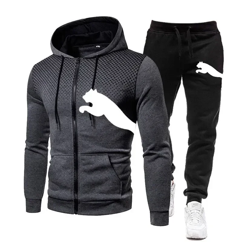 Męski dres - komplet bluza z kapturem i spodnie na jesień Picture color 3