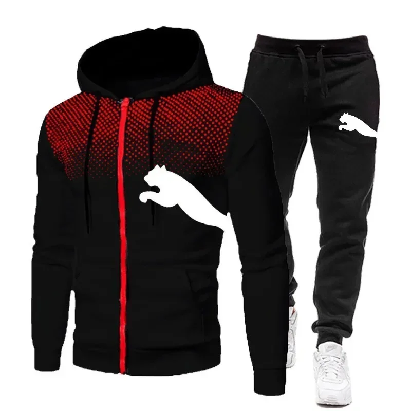 Męski dres - komplet bluza z kapturem i spodnie na jesień Picture color 4