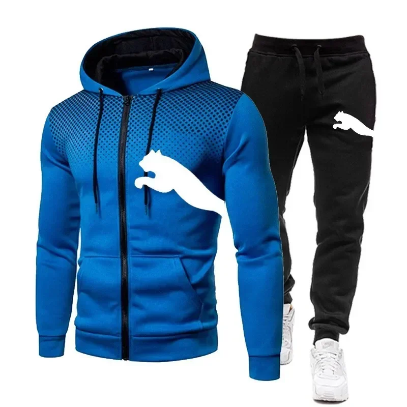 Męski dres - komplet bluza z kapturem i spodnie na jesień Picture color 5