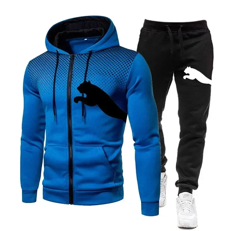 Męski dres - komplet bluza z kapturem i spodnie na jesień Picture color 7