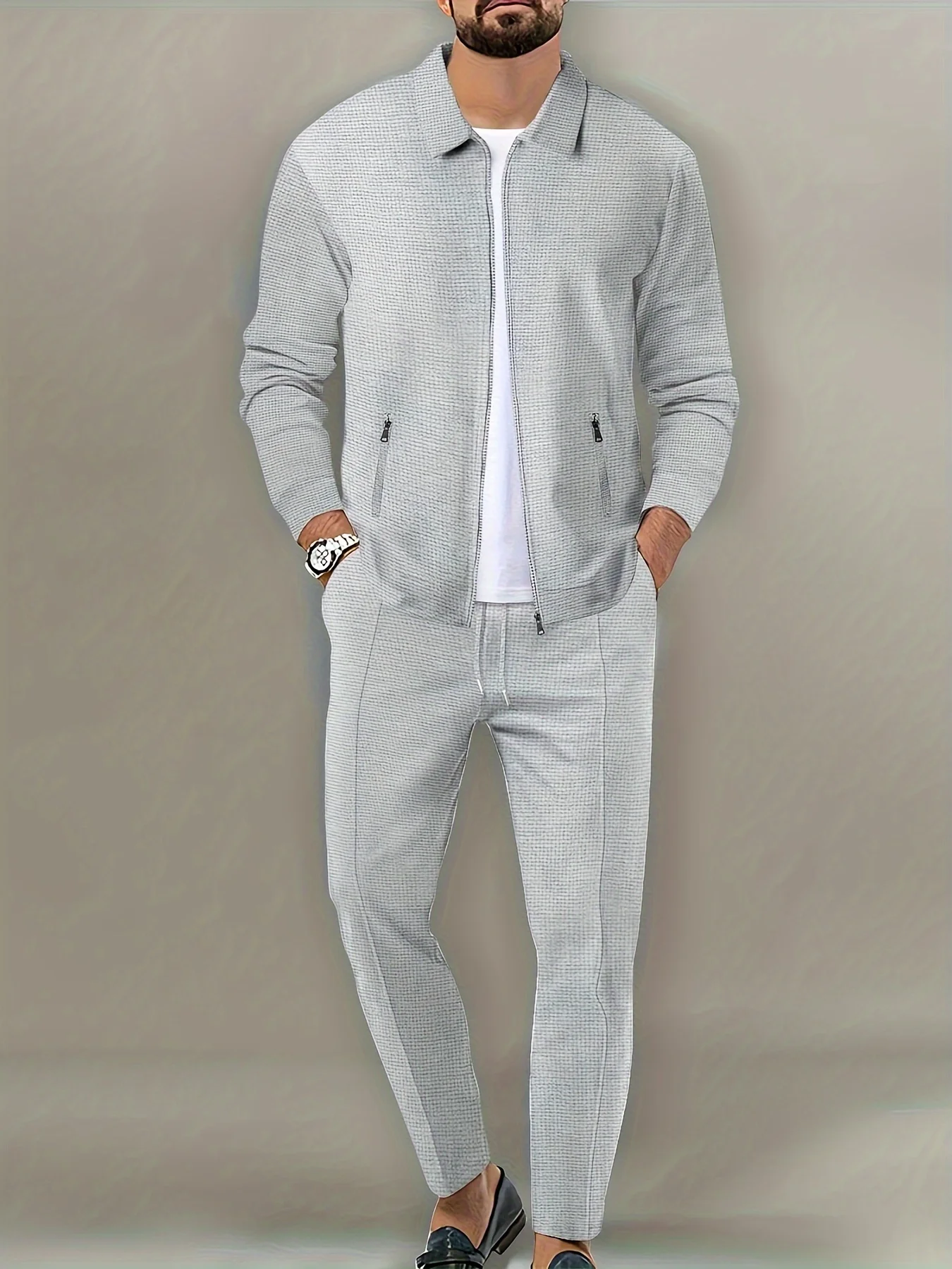 Męski dres dwuczęściowy bluza i spodnie Szary
