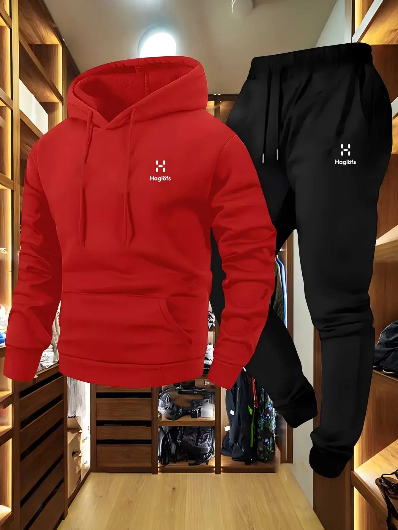 Męski dres dwuczęściowy z kapturem - bluza i spodnie Redblack3