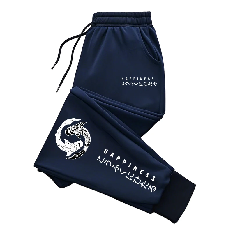 Męski dres komplet bluza i spodnie na jesień Granatowy