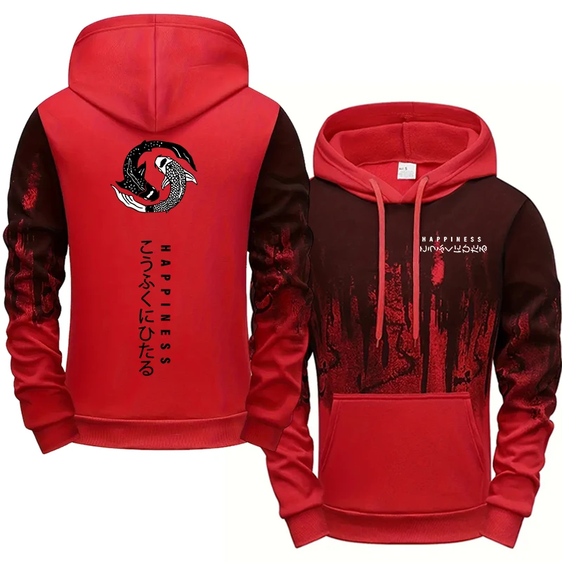 Męski dres komplet bluza i spodnie na jesień Czerwony