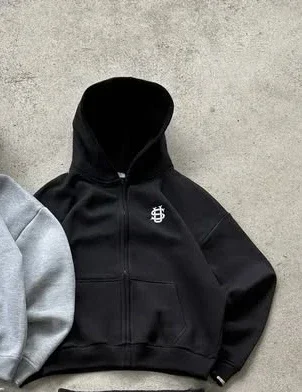 Męski dres dwuczęściowy Y2K - bluza z kapturem i spodnie Czarny